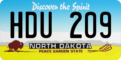 ND license plate HDU209