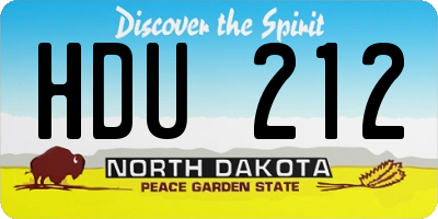 ND license plate HDU212