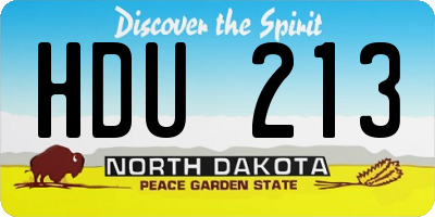 ND license plate HDU213