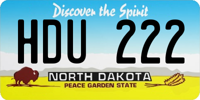 ND license plate HDU222