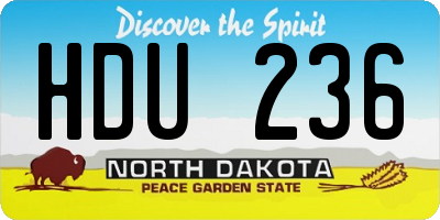 ND license plate HDU236