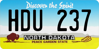 ND license plate HDU237