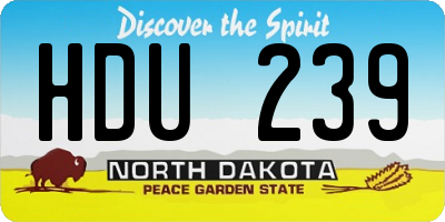 ND license plate HDU239