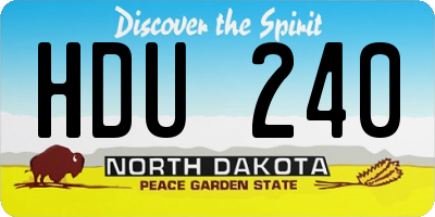 ND license plate HDU240