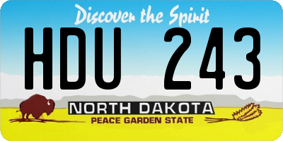 ND license plate HDU243