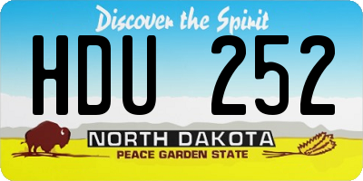 ND license plate HDU252