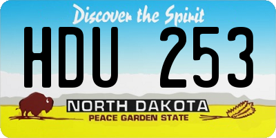 ND license plate HDU253