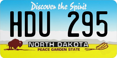 ND license plate HDU295