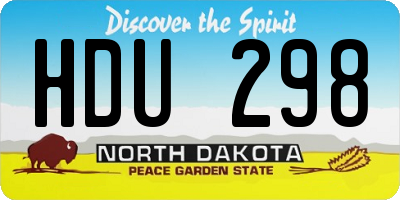 ND license plate HDU298