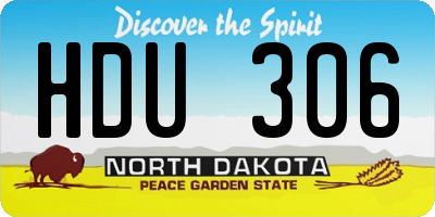 ND license plate HDU306