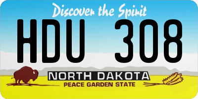 ND license plate HDU308