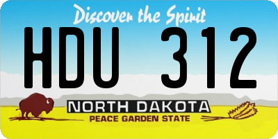 ND license plate HDU312