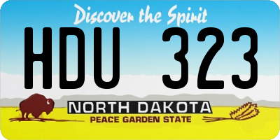 ND license plate HDU323