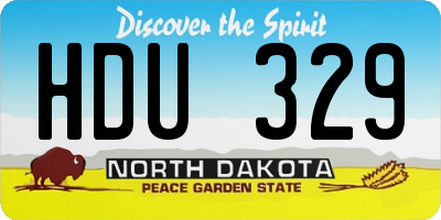 ND license plate HDU329