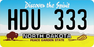ND license plate HDU333