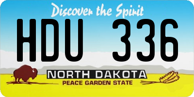 ND license plate HDU336
