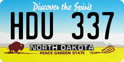 ND license plate HDU337