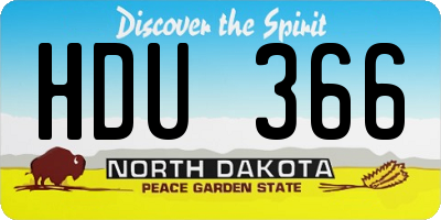 ND license plate HDU366