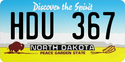 ND license plate HDU367