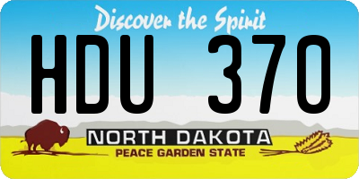 ND license plate HDU370