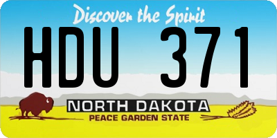 ND license plate HDU371