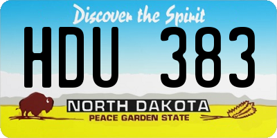 ND license plate HDU383