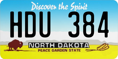 ND license plate HDU384