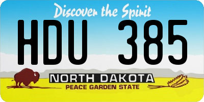 ND license plate HDU385