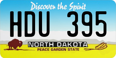 ND license plate HDU395