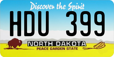 ND license plate HDU399