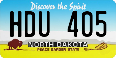ND license plate HDU405