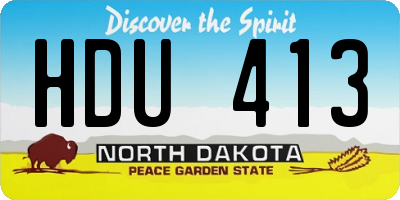 ND license plate HDU413