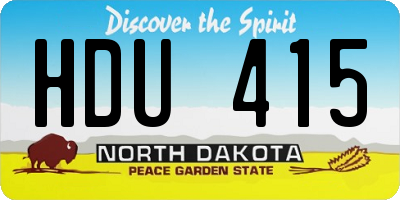 ND license plate HDU415