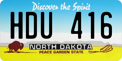ND license plate HDU416