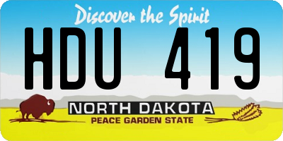 ND license plate HDU419