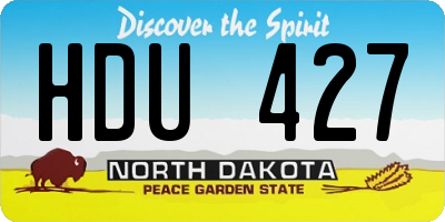ND license plate HDU427