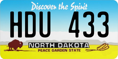ND license plate HDU433