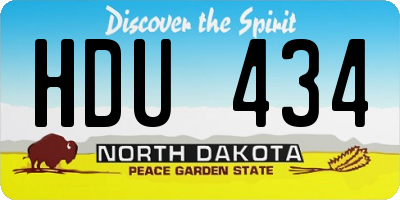 ND license plate HDU434
