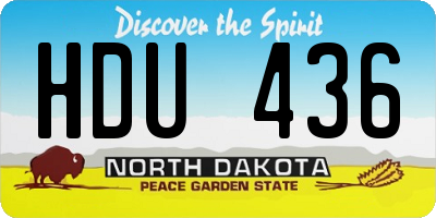 ND license plate HDU436