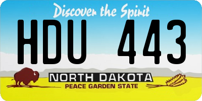 ND license plate HDU443