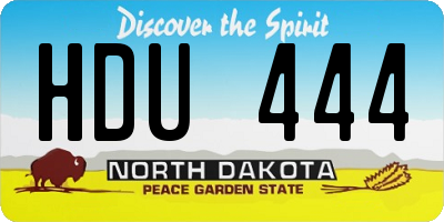 ND license plate HDU444