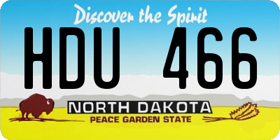 ND license plate HDU466