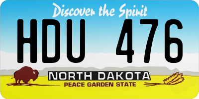ND license plate HDU476