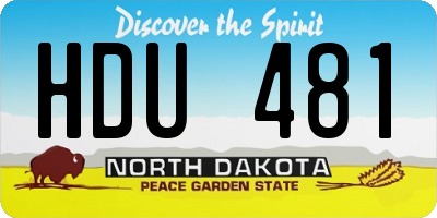 ND license plate HDU481