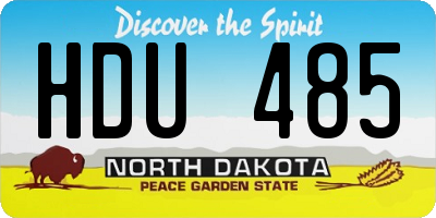 ND license plate HDU485
