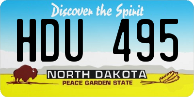 ND license plate HDU495