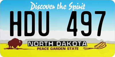 ND license plate HDU497