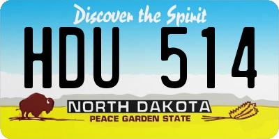 ND license plate HDU514