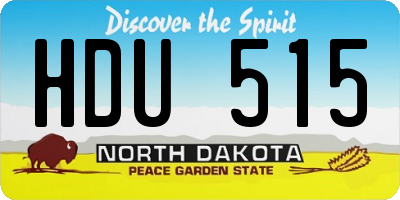 ND license plate HDU515
