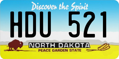 ND license plate HDU521